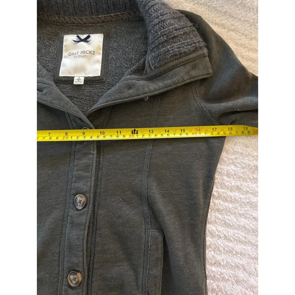 Gilly Hicks Button Up Sweatshirt Jacket Size Y2K Prep Schoolgirl Cozy Layer M